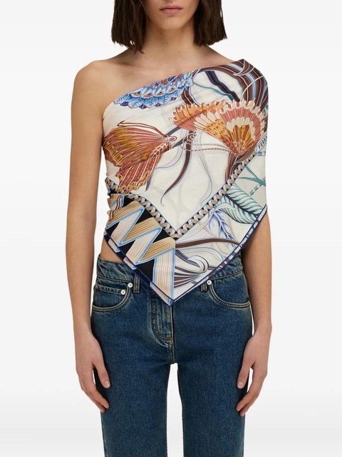 Ferragamo graphic-print silk scarf - Blue - zdjęcie produktu nr 2