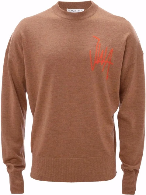 JW Anderson logo-embroidered jumper - Brown - zdjęcie produktu nr 1