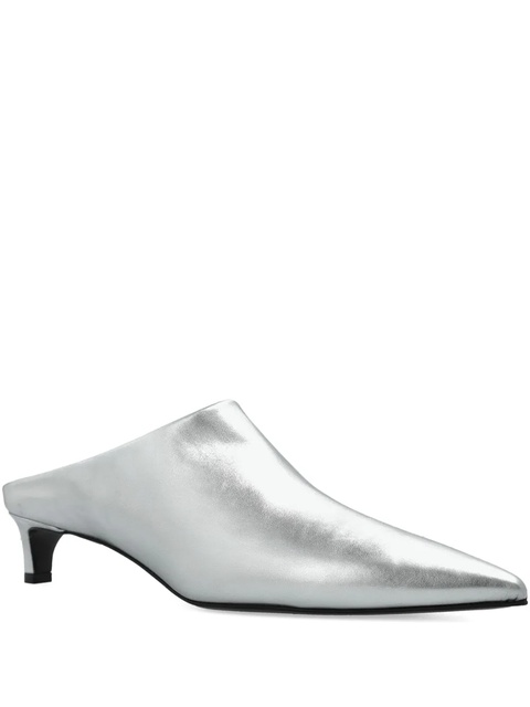 Jil Sander metallic-leather pointed-toe mules - Silver - zdjęcie produktu nr 1