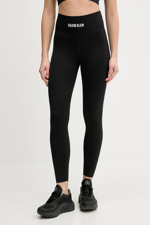 Calvin Klein Performance legginsy treningowe damskie kolor czarny z nadrukiem LVGWF5L635 - zdjęcie produktu nr 2