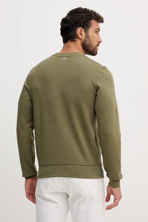 Lacoste bluza bawełniana kolor zielony z nadrukiem SH2736 - zdjęcie produktu nr 2