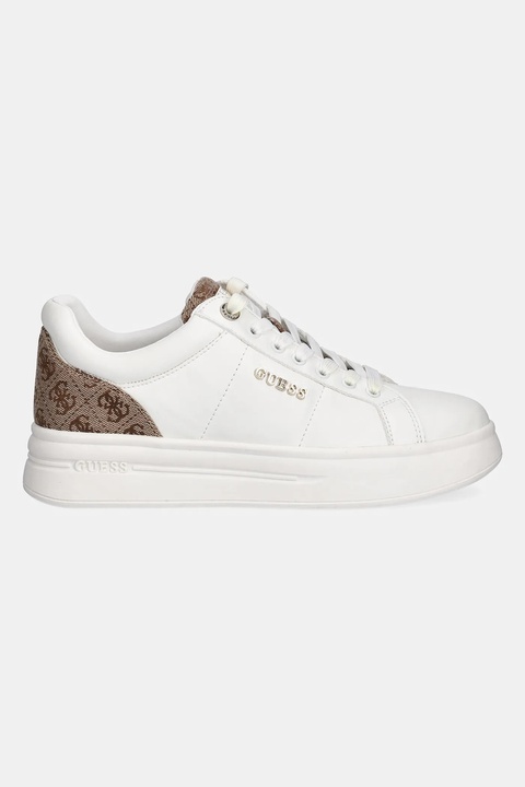 Guess sneakersy skórzane WELLI damskie kolor beżowy FLFWLL FAL12 - zdjęcie produktu nr 1