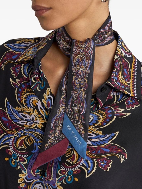 ETRO paisley foliage silk scarf - Black - zdjęcie produktu nr 2