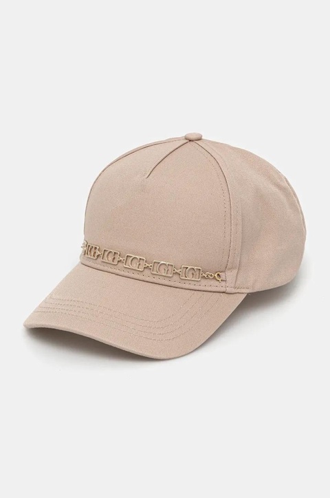 Guess czapka z daszkiem kolor beżowy z aplikacją AW5281 COT01 - zdjęcie produktu nr 1