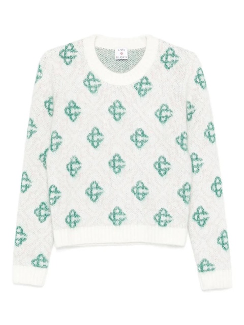 Casablanca patterned crew-neck sweater - Neutrals - zdjęcie produktu nr 1