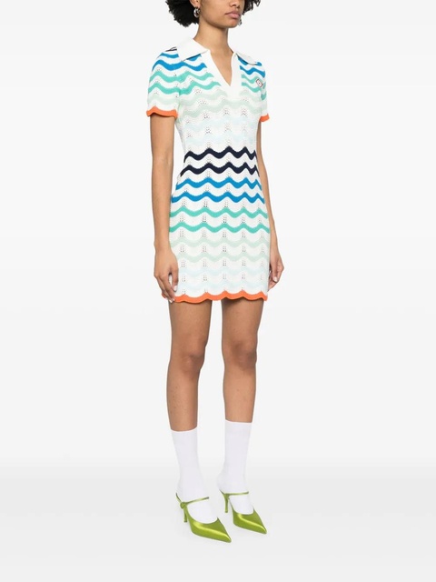 Casablanca wavy-crochet mini dress - White - zdjęcie produktu nr 2