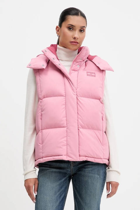 Tommy Jeans bezrękawnik puchowy kolor różowy zimowy DW0DW21627 - zdjęcie produktu nr 1