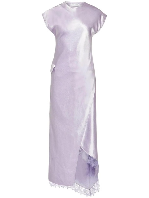 JW Anderson asymmetric lace-trim dress - Purple - zdjęcie produktu nr 1