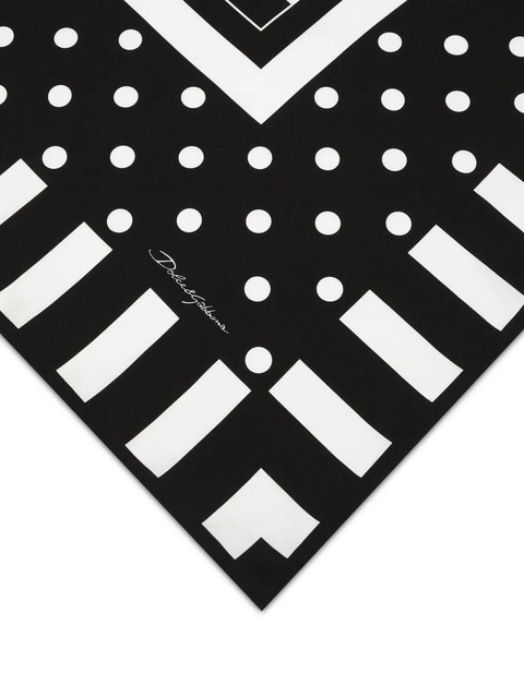 Dolce & Gabbana striped silk scarf - Black - zdjęcie produktu nr 2
