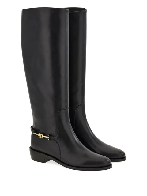 Ferragamo leather knee boots - Black - zdjęcie produktu nr 2