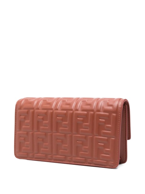 FENDI Baguette logo-plaque quilted clutch bag - Red - zdjęcie produktu nr 2