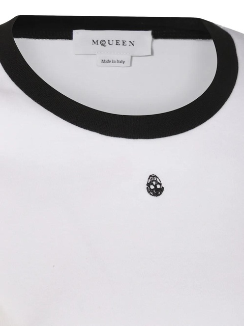 Alexander McQueen contrast-trim t-shirt - White - zdjęcie produktu nr 2