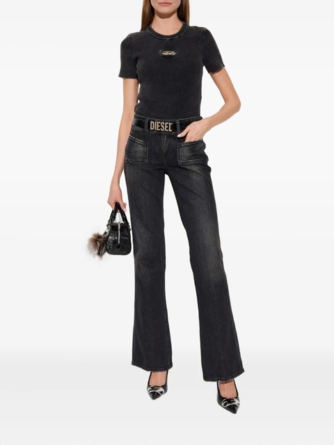 Diesel M-Anchor-Ss ribbed logo T-shirt - Black - zdjęcie produktu nr 1