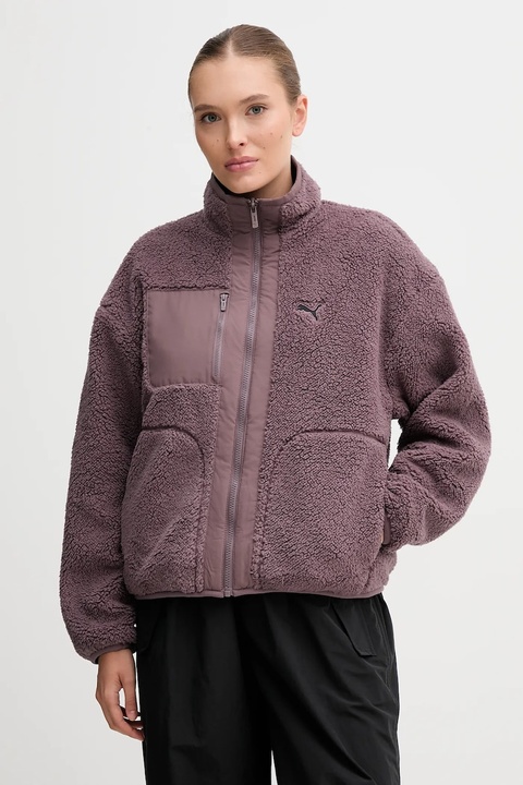 Puma kurtka dwustronna kolor fioletowy przejściowa oversize 688386 - zdjęcie produktu nr 1