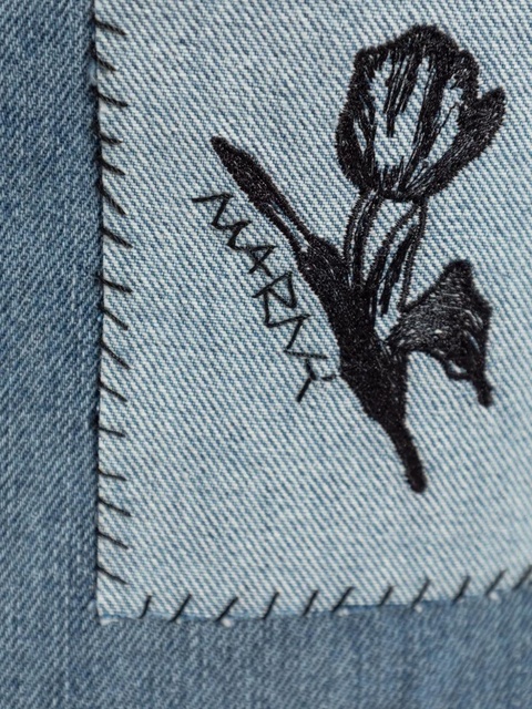 Marni embroidered-floral denim midi skirt - Blue - zdjęcie produktu nr 2