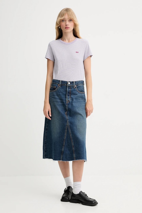 Levi's spódnica jeansowa kolor niebieski midi rozkloszowana A9316 - zdjęcie produktu nr 2