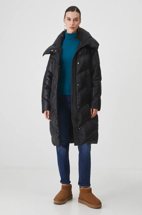 Medicine płaszcz puchowy damski kolor czarny zimowy - zdjęcie produktu nr 1