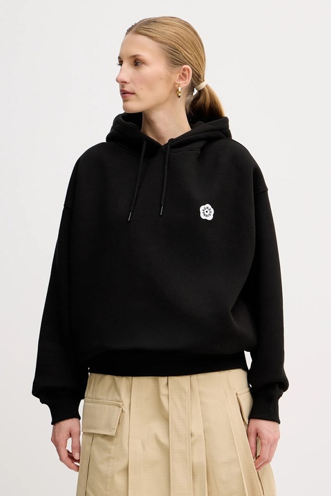 Kenzo bluza bawełniana Boke Flower 2.0 damska kolor czarny z kapturem z aplikacją FF52SW1754MB.99J - zdjęcie produktu nr 1