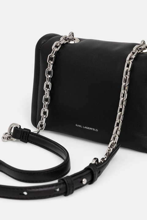 Karl Lagerfeld torebka skórzana kolor czarny A1W30175 - zdjęcie produktu nr 1