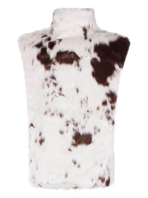 MC2 Saint Barth Ambre cow-print faux-fur gilet - White - zdjęcie produktu nr 2