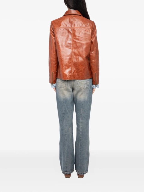 Zadig&Voltaire flap-pocket leather jacket - Brown - zdjęcie produktu nr 2