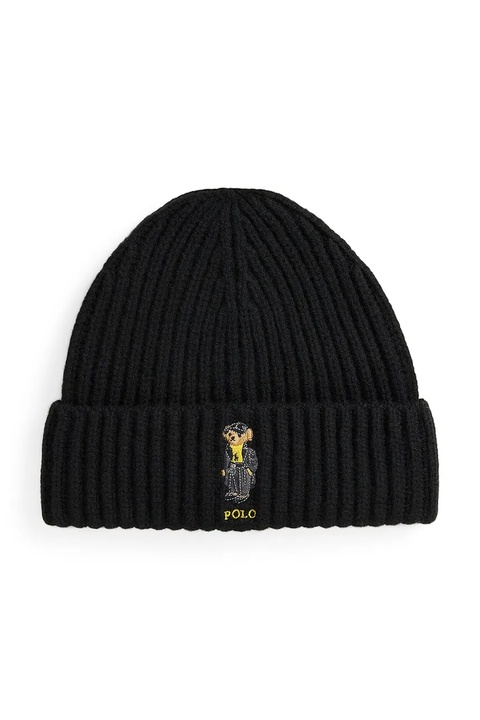Polo Ralph Lauren czapka wełniana kolor czarny 455P04659 - zdjęcie produktu nr 1