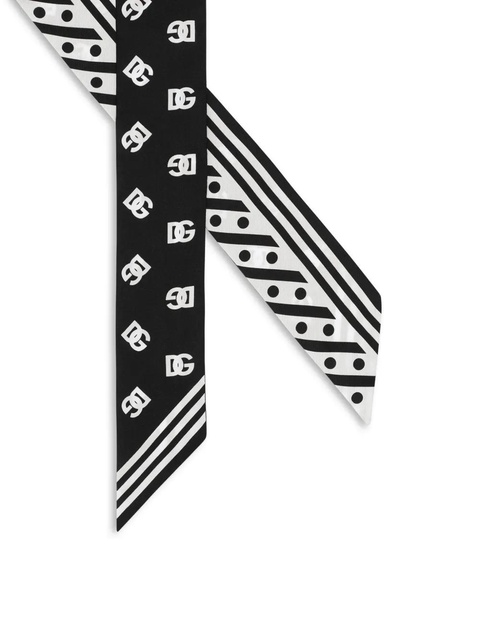 Dolce & Gabbana DNA DG-logo silk scarf - Black - zdjęcie produktu nr 2