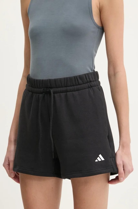 adidas szorty Essentials damskie kolor czarny gładkie high waist JC5925 - zdjęcie produktu nr 1