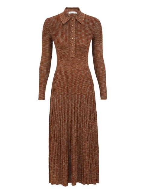 ZIMMERMANN Mouline buttoned midi dress - Brown - zdjęcie produktu nr 1