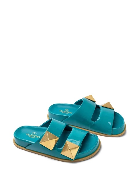 Valentino Garavani pyramid stud-embellishment slides - Blue - zdjęcie produktu nr 2