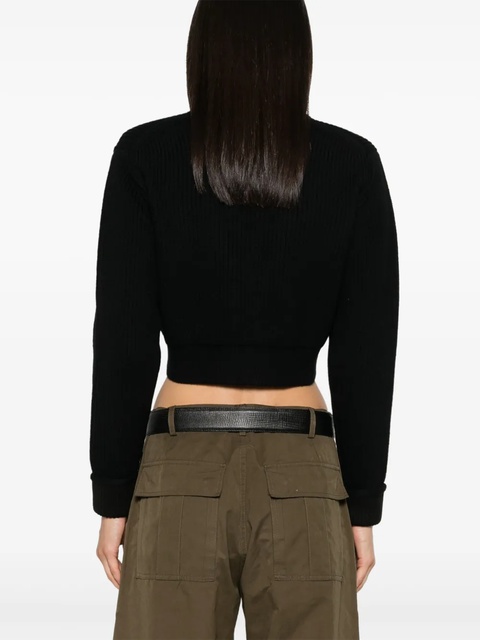 Victoria Beckham V-neck cropped cardigan - Black - zdjęcie produktu nr 2