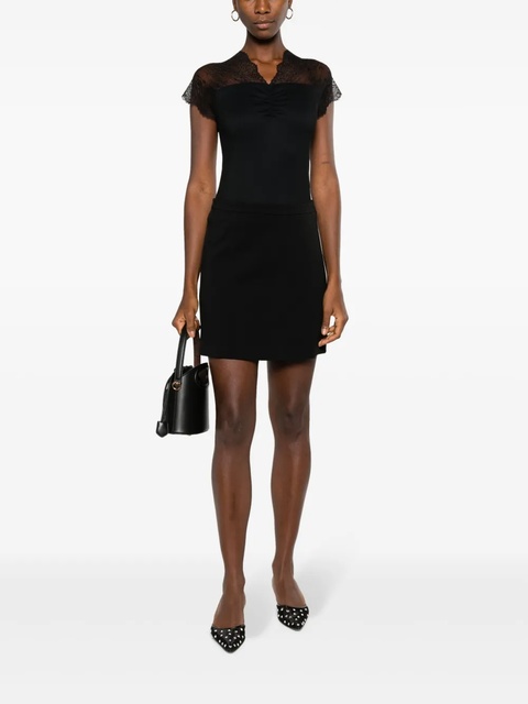 Maje lace-trim jersey top - Black - zdjęcie produktu nr 2
