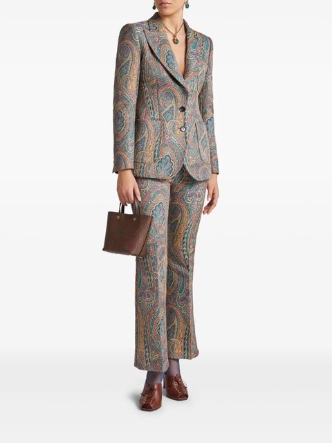 ETRO paisley-print tailored trousers - Blue - zdjęcie produktu nr 2