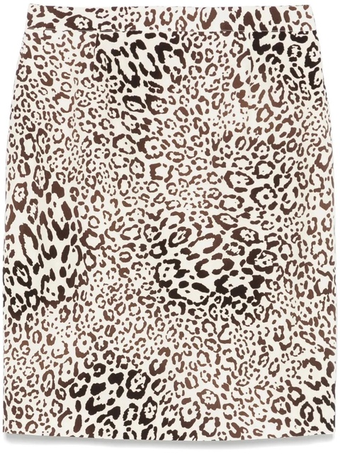 Alessandra Rich leopard-print silk mini skirt - Neutrals - zdjęcie produktu nr 1