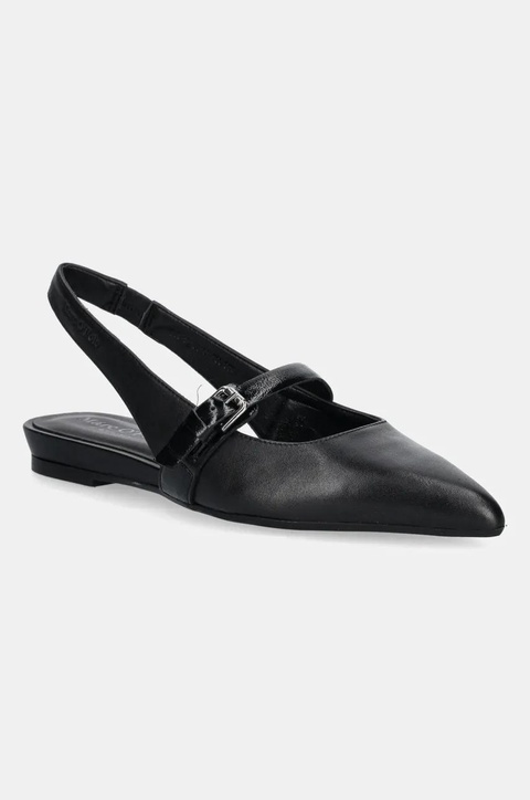 Marc O'Polo baleriny skórzane PENELOPE 2A kolor czarny z odkrytą piętą 50318781101100 - zdjęcie produktu nr 1