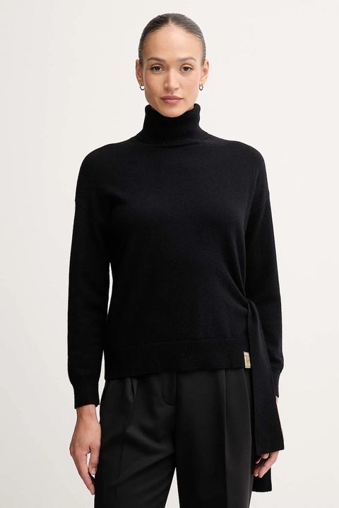 Gaudi sweter z dodatkiem wełny damski kolor czarny z golfem 521FD53002 - zdjęcie produktu nr 1