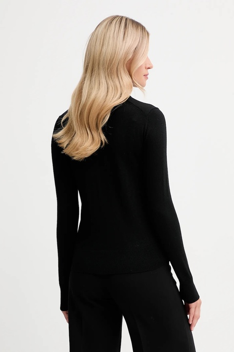 Calvin Klein sweter z dodatkiem wełny damski kolor czarny lekki LV044D370G - zdjęcie produktu nr 2