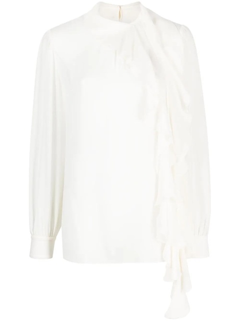 Dolce & Gabbana frilled-trim silk blouse - White - zdjęcie produktu nr 1