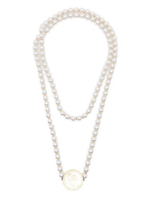Blumarine faux-pearl logo necklace - Gold - zdjęcie produktu nr 1