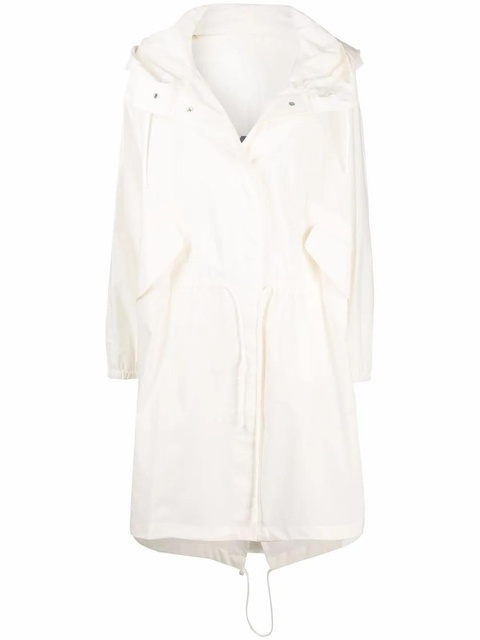 Jil Sander logo-print hooded raincoat - White - zdjęcie produktu nr 1