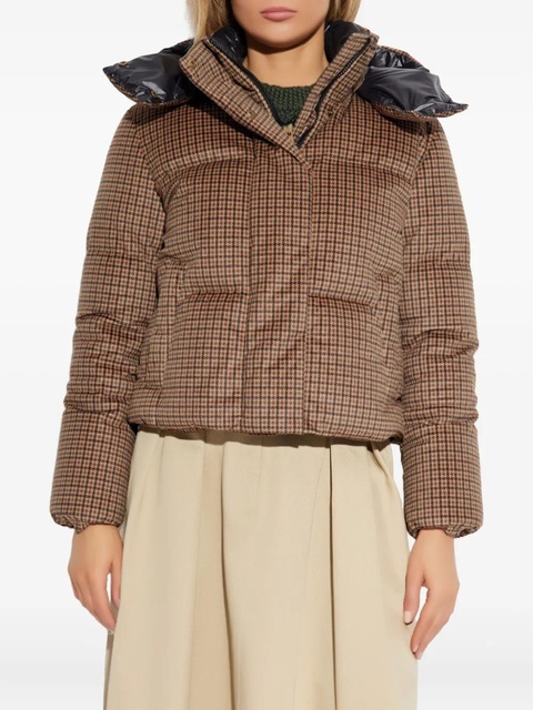 Moncler Quierzy houndstooth-pattern padded jacket - Brown - zdjęcie produktu nr 2