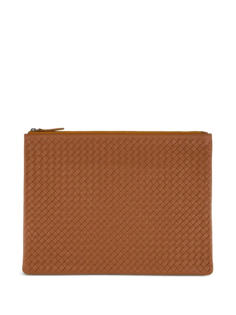 DRAGON DIFFUSION A4 Pochette woven-leather clutch - Brown - zdjęcie produktu nr 1