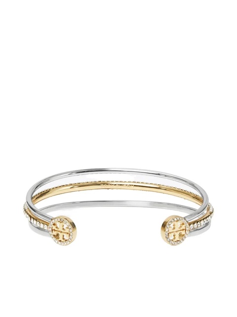 Tory Burch Icon Mixed pavé cuff bracelet - Silver - zdjęcie produktu nr 1