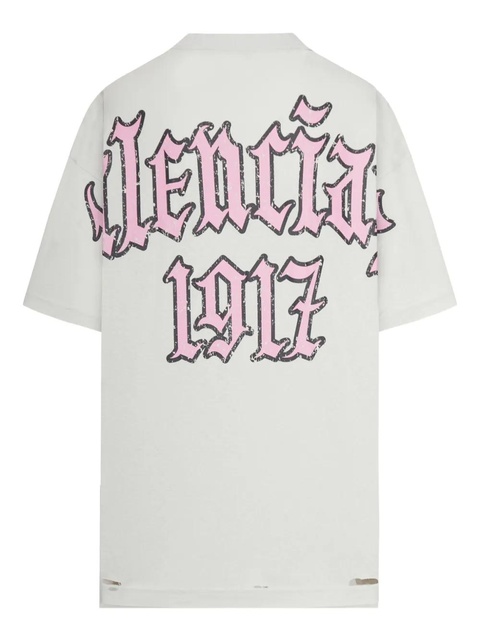 Balenciaga distressed-print cotton T-shirt - White - zdjęcie produktu nr 2