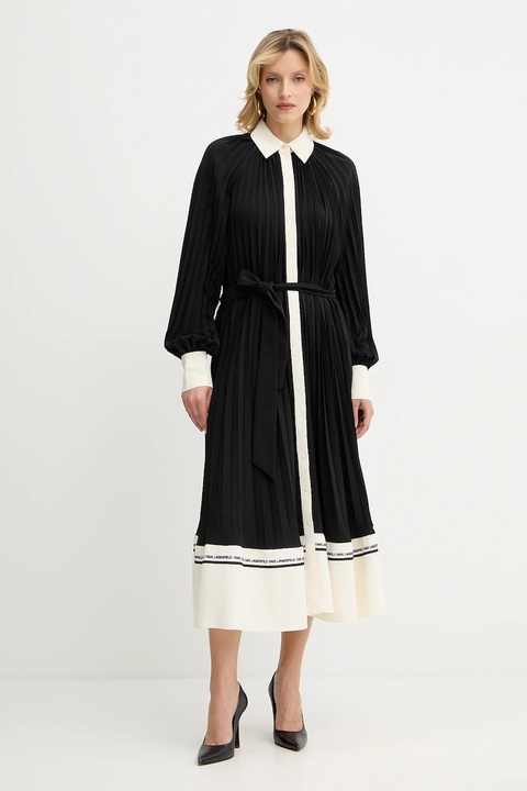 Karl Lagerfeld sukienka kolor czarny midi oversize A4W13047 - zdjęcie produktu nr 1