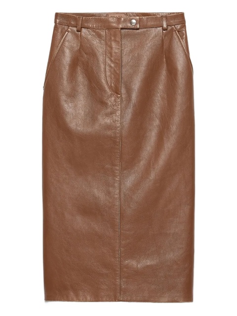 Prada leather pencil skirt - Brown - zdjęcie produktu nr 1