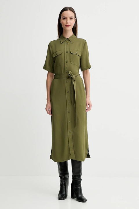 Gant sukienka kolor zielony midi prosta 4503438 - zdjęcie produktu nr 2