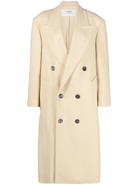 AMI Paris wide-lapels double-breasted long coat - Neutrals - zdjęcie produktu nr 1