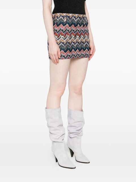 Missoni chevron-pattern mini skirt - Green - zdjęcie produktu nr 2
