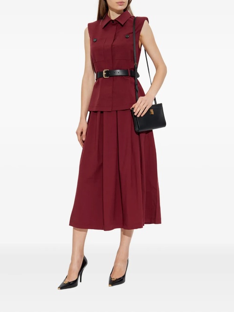 Self-Portrait belted pleated dress - Red - zdjęcie produktu nr 2